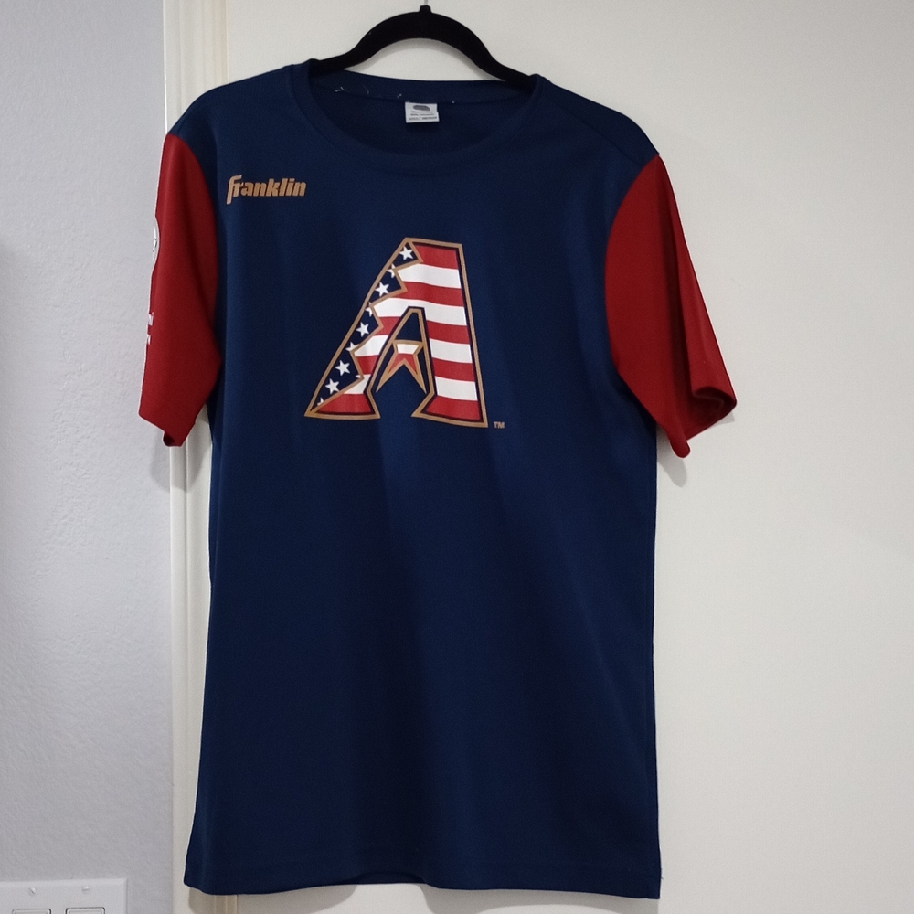 Adults Franklin Blue and Red Graphic T-Shirt